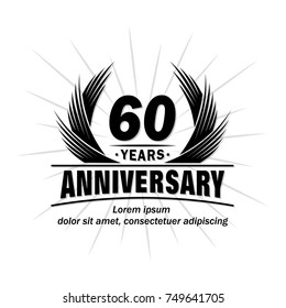 60 years design template. Anniversary vector and illustration template.