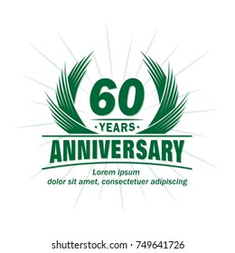 60 years design template. Anniversary vector and illustration template.