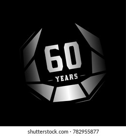 60 years design template. Anniversary vector and illustration template.