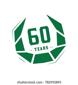 60 years design template. Anniversary vector and illustration template.