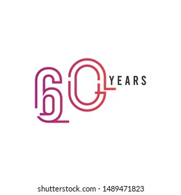 60 Years design template. Vector illustration