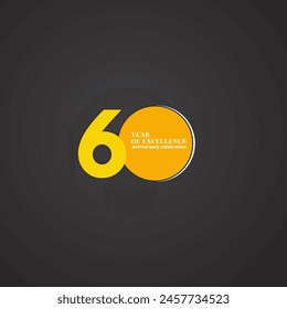 60 years of excelence anniversary vector template design illustration