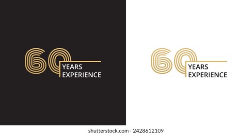 60 años de experiencia banner celebración vector