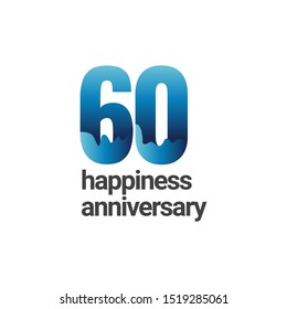 60 Years Happiness Anniversary Vector Template Design Illustration