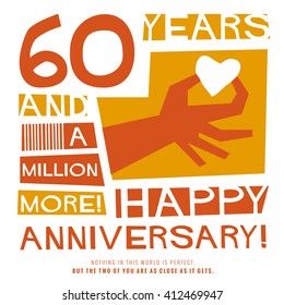 60 Years Happy Anniversary (Vector Illustration Concept Design)