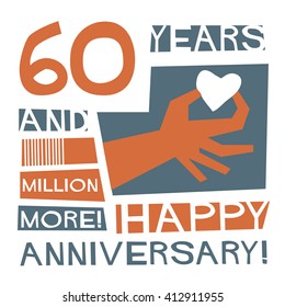 60 Years Happy Anniversary (Vector Illustration Concept Design)