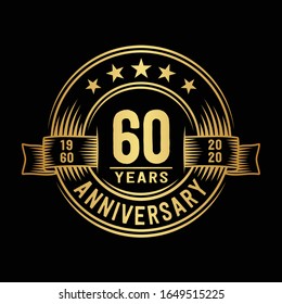 60 years logo design template. 60th anniversary vector and illustration.
