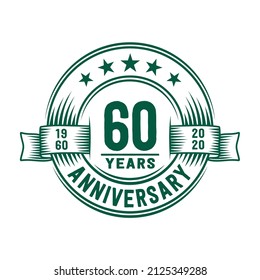 60 Jahre Logo-Design-Vorlage. 60. Jubiläum, Vektorgrafik und Illustration.