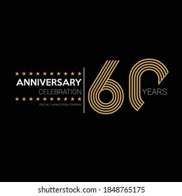 60 years old celebrating logo. happy anniversary 60th. Greetings celebrates.