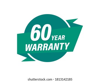 60 Years Warranty Badge Vector Images