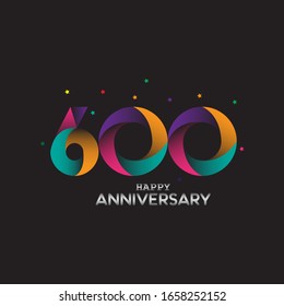 600 anniversary vector concept template design illustration