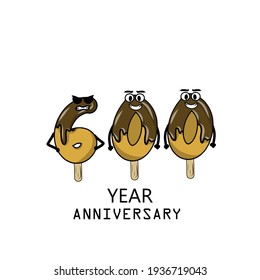 600 year anniversary celebration vector template design illustration