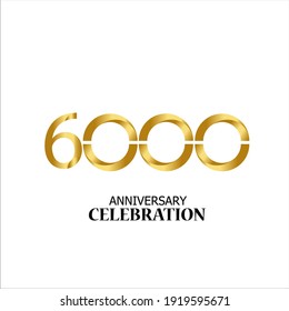 ILUSTRACIÓN DEL DISEÑO DE LA PLANTILLA VECTOR DE CELEBRACIÓN ANIVERSARIA DE 6000 AÑOS