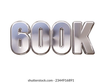 600K 3d rendering text effect transparent vector