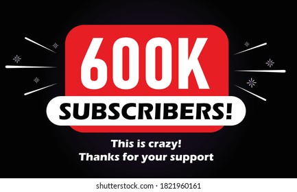 600k subscribers celebration background design.100k subscribers