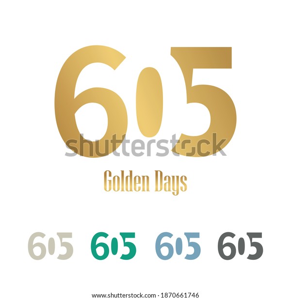Vektor Stok 605 Number Golden Logo Vector 605 (Tanpa Royalti ...