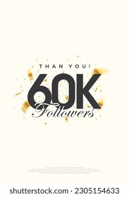 60k followers number, posters, greeting banners for social media posts.