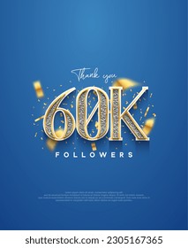 60k thank you followers, elegant design for social media post banner poster.