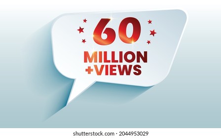 60M views celebration background design. 60 Million views