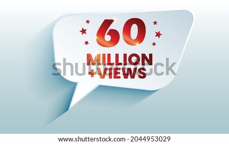 60M views celebration background design. 60 Million views