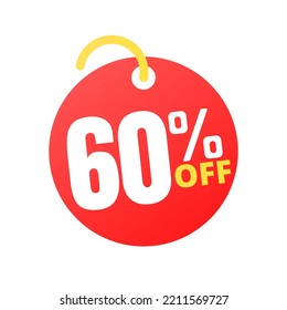 60%off percent off, with online sale red label design, 