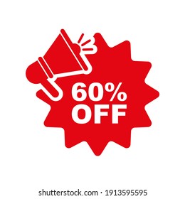 60% de desconexión en fondo blanco