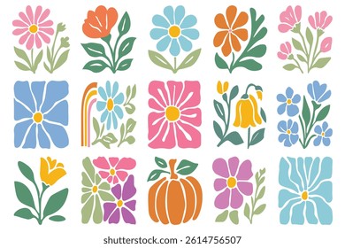 60s 70s Abstract Flower pattern design