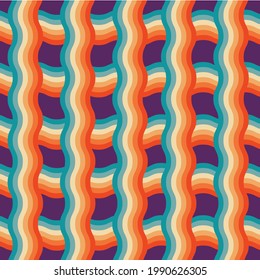 60s and 70s vibes Vintage Geo Art  waves Pattern Vector illustration. Trendy background pattern. Trendy wave pattern design. Waves colorful style wallpaper background. 