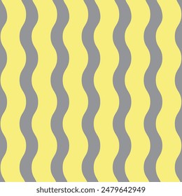 60s and 70s vibes Vintage Geo Art  Yellow waves Pattern Vector illustration. Trendy background pattern. Trendy retro wave pattern design. Yellow and grey Waves style wallpaper background. 