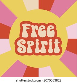 60's aesthetics hippie love free spirit vector lettering hippie font