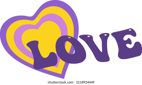 60's aesthetics hippie love free spirit vector lettering hippie font