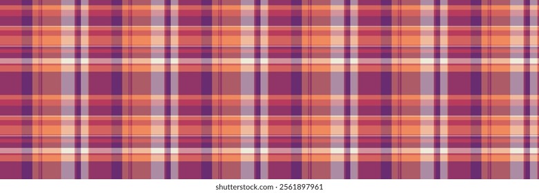 60s check texture pattern, relief seamless fabric background. Composition textile plaid vector tartan in red and orange colors palette.