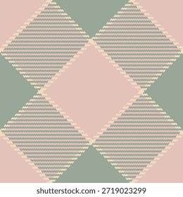 Vector a cuadros de tela de los años 60, comprobación diagonal del patrón textil. Camiseta de textura transparente de fondo tartán en colores claros y pastel paleta.