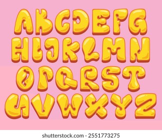 60s font shaped alphabet set