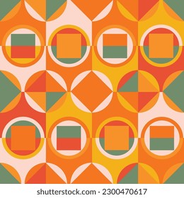 60s geometry retro background. 70s Seamless pattern. Vector.