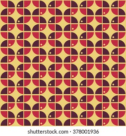 60's inspired, Seamless geometric pattern, retro style, textile and background