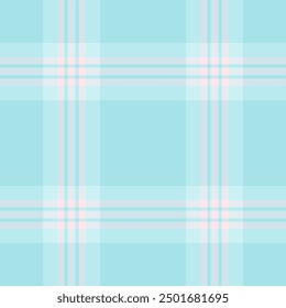 60s plaid check fabric, grand background pattern textile. Graphical seamless vector tartan texture in light and white colors palette.