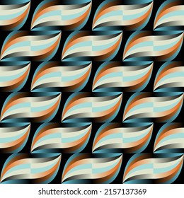 60s retro style seamless pattern graphics with mid-century motif aesthetics, built with a generative design approach and minimalist geometric forms and abstract vector shapes. 