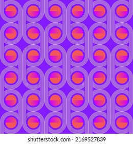 60s retro style seamless pattern graphics with mid-century motif aesthetics, built with a generative design approach and minimalist geometric forms and abstract vector shapes. 