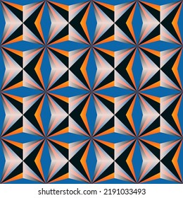 60s retro style seamless pattern graphics with mid-century motif aesthetics, built with a generative design approach and minimalist geometric forms and abstract vector shapes. 