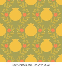 60's retro style seamless pomegranates pattern