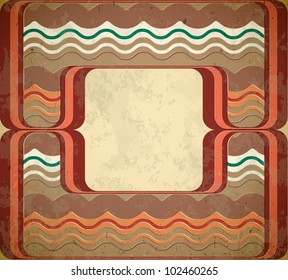60s styled scratched grungy frame with waves