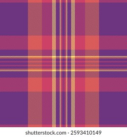 60s texture seamless vector, hotel fabric textile tartan. Baby check pattern background plaid in red and eminence colors palette.