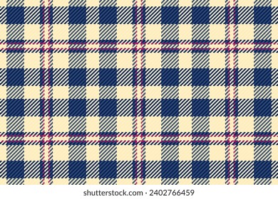 60s vector pattern seamless, printout textile tartan background. Micro fabric check texture plaid in blue and blanched almond color.