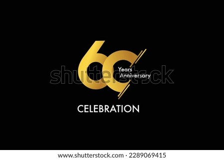 60th, 60 years, 60 year anniversary gold color on black background abstract style logotype. anniversary with gold color isolated on black background, vector design for celebration vector