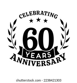 60th anniversary celebration design template. 60 years vector and illustration.