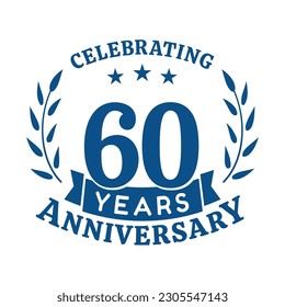 60th anniversary celebration design template. 60 years vector and illustration.