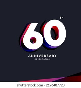 60th Anniversary Celebration Logo Design, Number 60 Icon Vector Template.