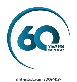 Logotipo de celebración del 60 aniversario. Diseño de plantillas de celebración de aniversario, ilustraciones vectoriales.