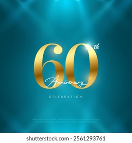 60th Anniversary celebration, Sixtieth year Anniversary celebration on lights background for celebration event, festive illustration.